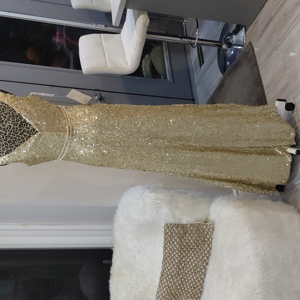Gold Sequin Evening Gown